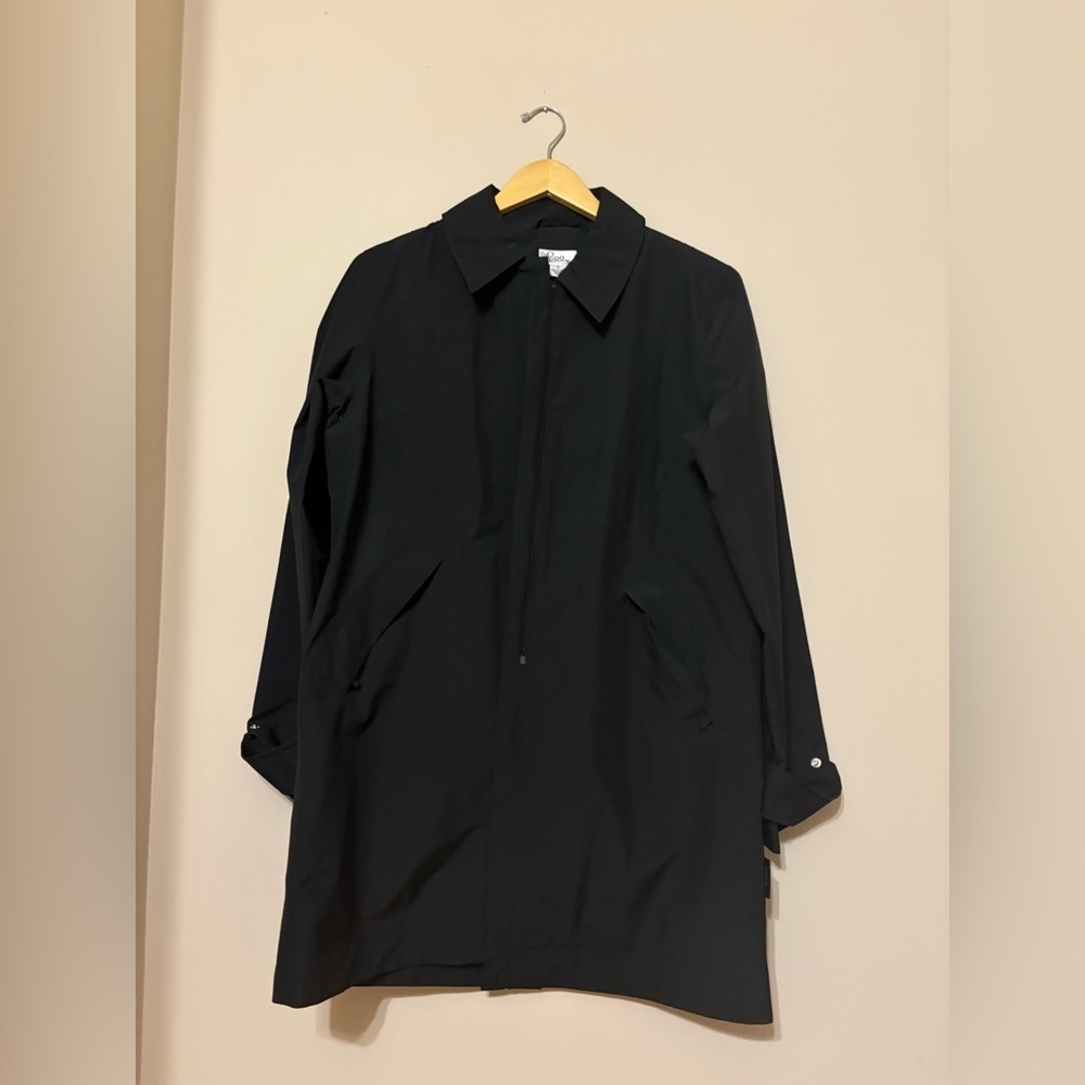 Vintage Lilly Pulitzer Women's Black Rain Jacket Size S Water Resistant Casual - Picture 2 of 4